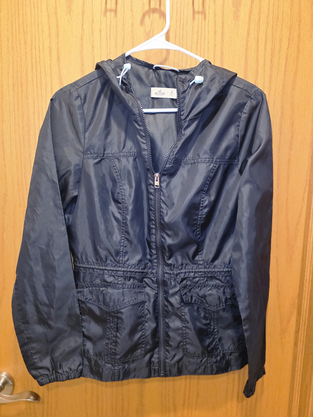 Hollister Navy Blue Lightweight Hooded Jacket